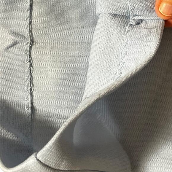 Vintage Light Blue Polyester Straight Leg Pants 29W Retro Minimalist Style - Picture 2 of 7